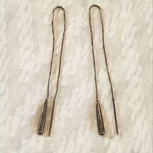 Artisan Silver Slide Weight Dangle Earrings